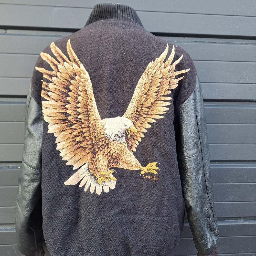 Superb Rare  STEERBRAND  Motorcycle Leather Sleeves Wool Jacket . Size S  USA